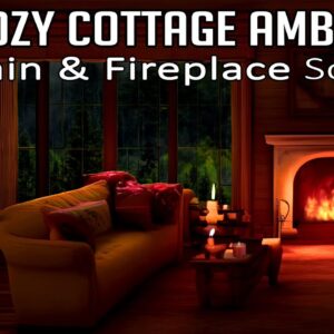 Cozy Cottage Ambience: Rain & Fireplace Sounds for Sleep (10 Hours)